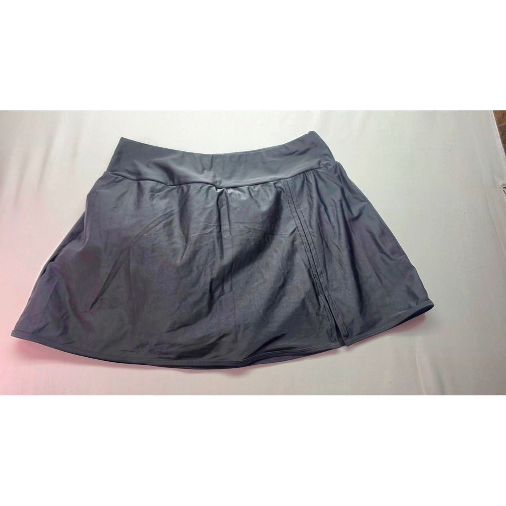 Dokotoo Women Black Swim Skirt Side Slit Active Beach Skort Size 2XL